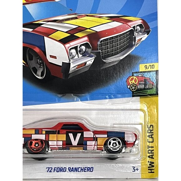 Hot Wheels 72 Ford Ranchero Art Cars 9/10 Red Grid 2021 1:64 - Picture 4 of 7